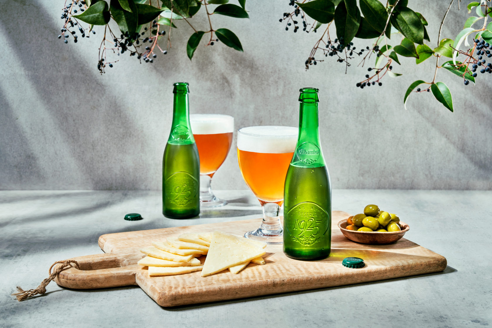 estilismo de bebidas cerveza alhambra